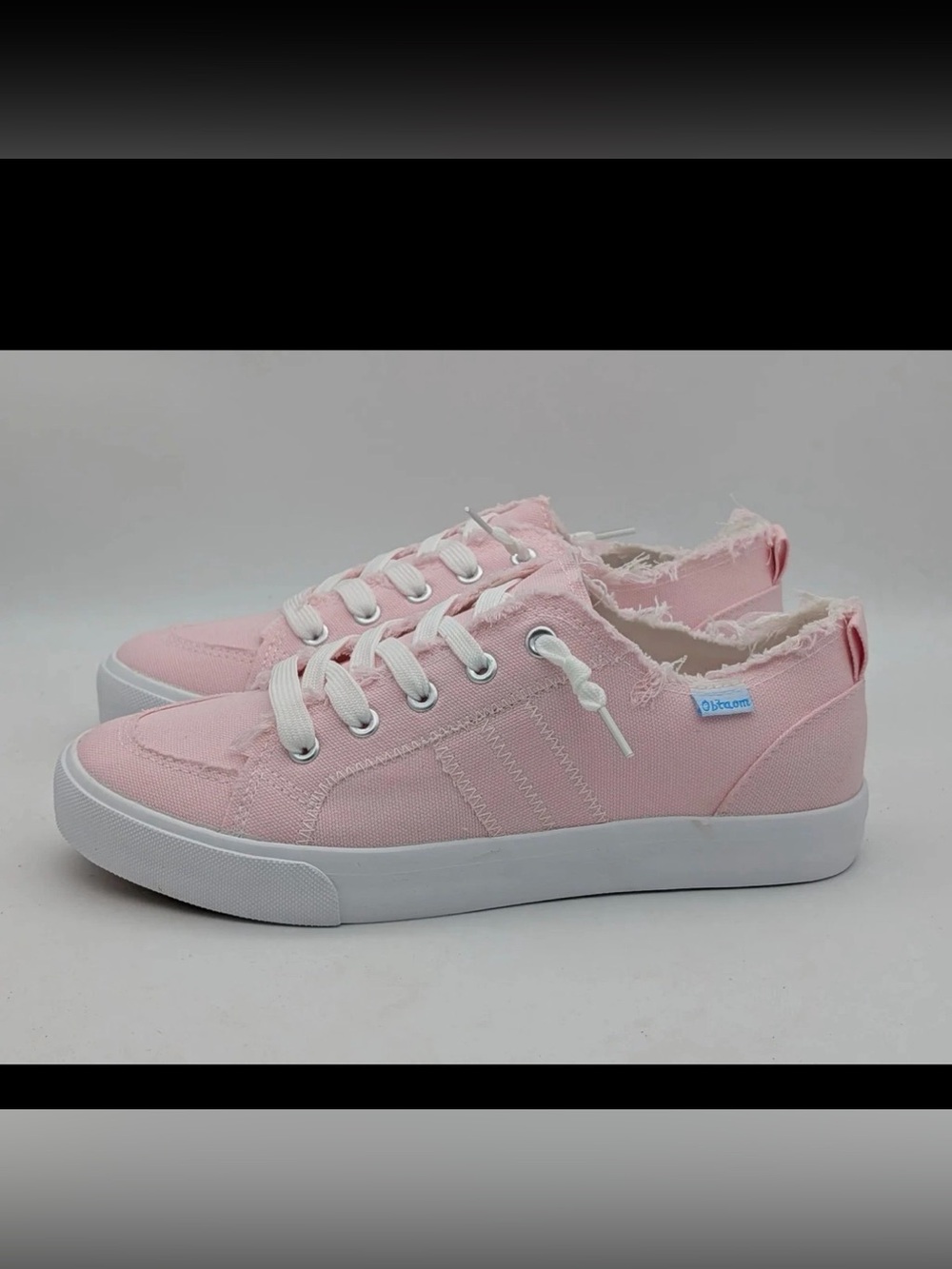 Obtaom Womens Sneakers Shoes Size 9 Pink Canvas Slip On Frayed Low Top Casual
